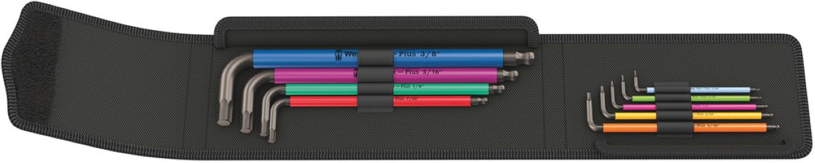 Wera 05022639001 950 SPKL/9 SZ Multicolour Stiftsleutelset inch, 9-delig