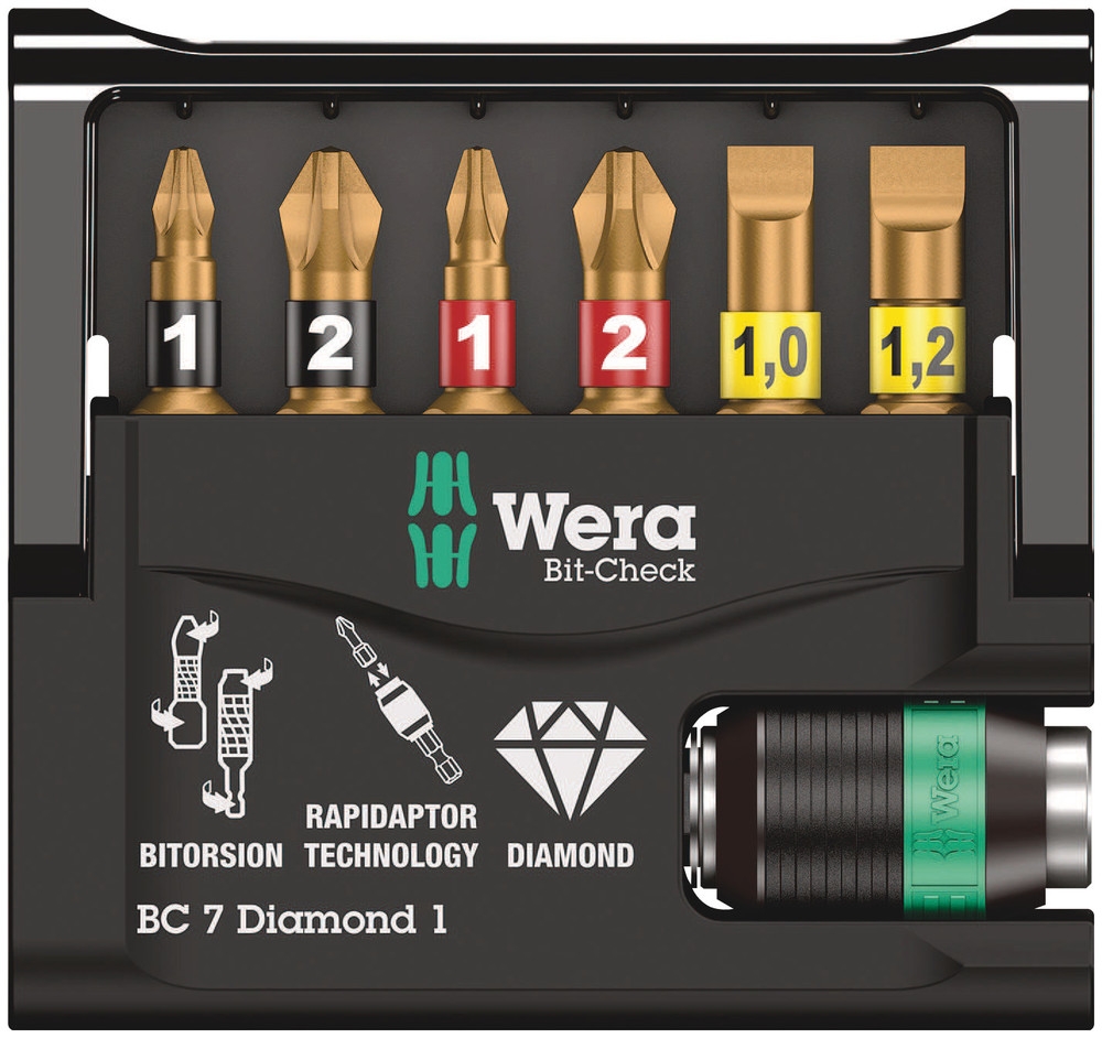 Wera 05073419001 Bit-Check 7 Diamond 1 SB, 7-delig
