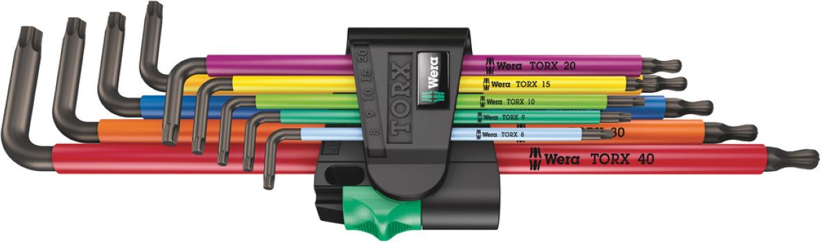 Wera 05024480001 967/9 TX XL Stiftsleutelset met vasthoudfuncite Multicolour HF 1, lang