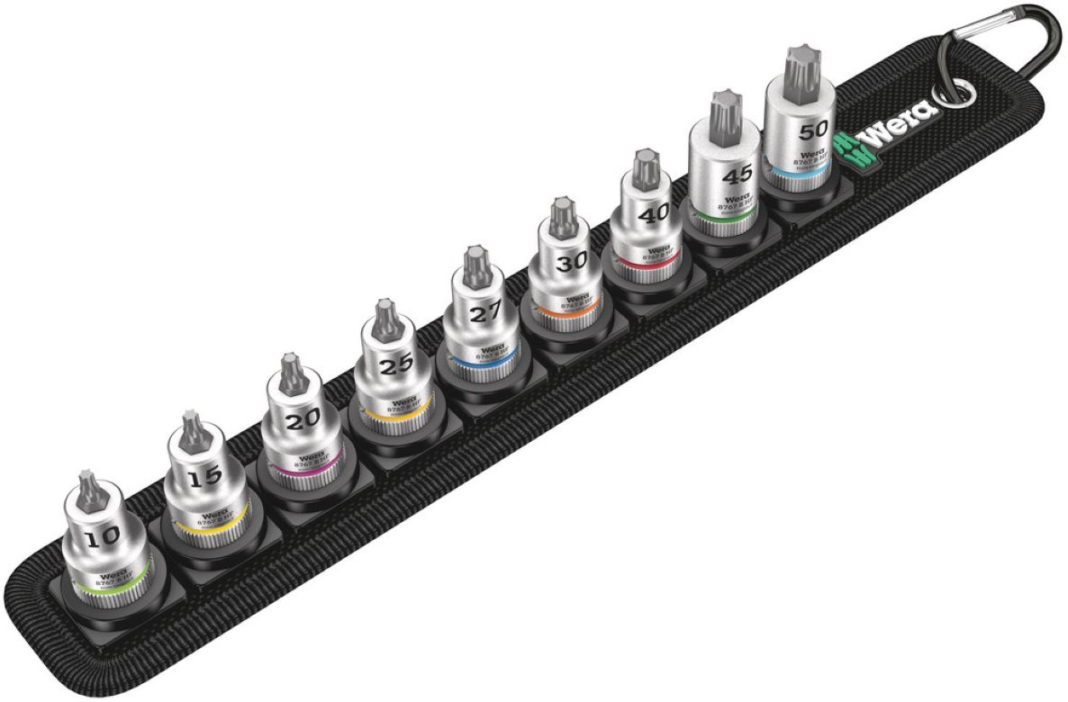Wera 05003972001 Belt B 3 TORX® HF Zyklop Bitdoppen set TORX®, met vasthoudfunctie, 3/8" -aandrijving, 9-delig 5003972001