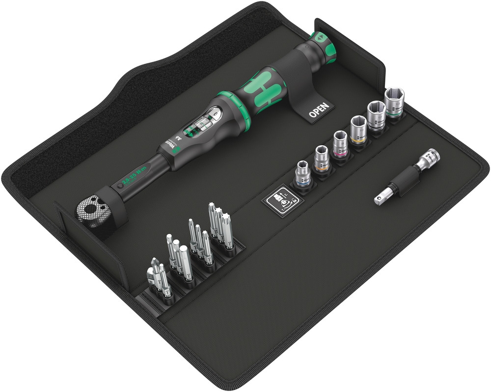 Wera 05130110001 Click-Torque draaimomentsleutel met omschakelratel A 6 Set 1, 18-delig