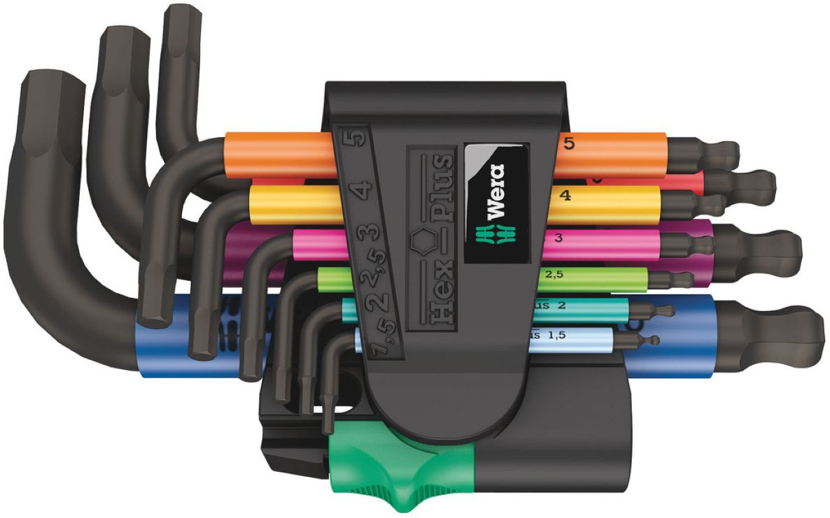 Wera 05133164001 950/9 Hex-Plus Multicolour Stiftsleutelset Metrisch 9-Delig