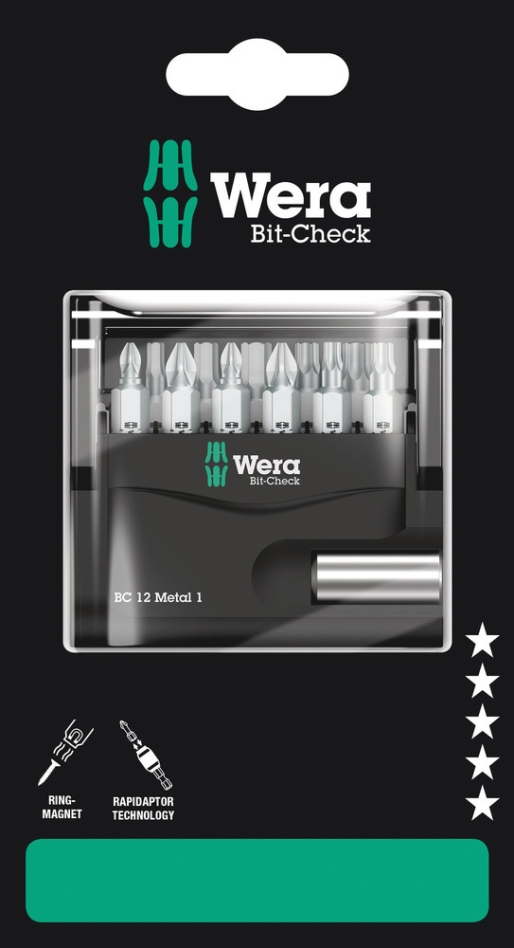 Wera 05136393001 Bit-Check 12 Metal 1 SB, 12-delig