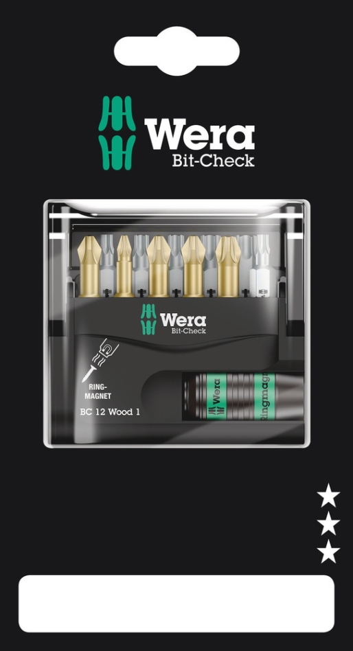 Wera 05136390001 Bit-Check 12 Wood 1 SB, 12-delig