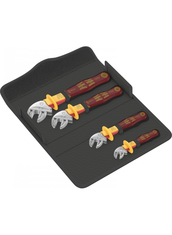 Wera 05020170001 6004 Joker VDE 4 Set 1 VDE geïsoleerde, zelfinstellende steeksleutelset, 4‑delig