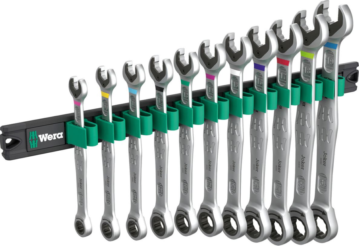 Wera 05020014001 9630 Magneetstrip 6000 Joker 1 steek-ringratelsleutelset, 11-delig