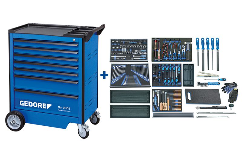 Gedore 2118106 2005 BASIC Gereedschapwagen met 7 laden 198-Delig