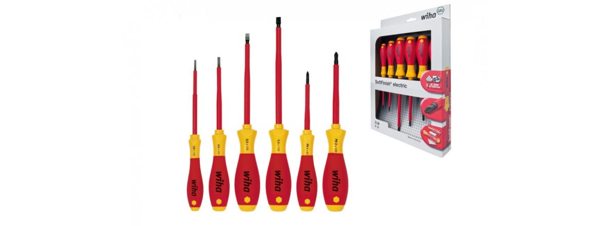 Wiha 00833 320NK6 SoftFinish 6-delige schroevendraaierset VDE Sleuf-Philips