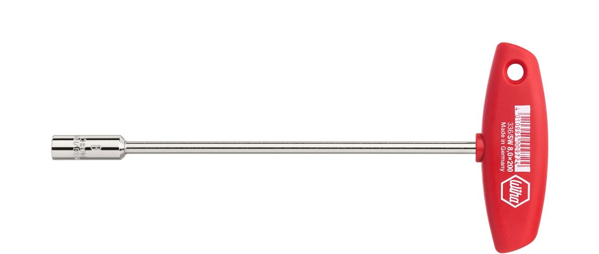 Wiha 00989 Dopsleutel met dwarsgreep zeskant hoogglans vernikkeld (00989) 13 x 230 mm