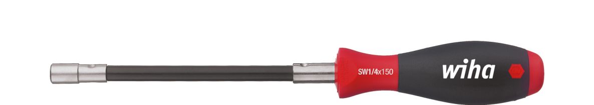 Wiha 01479 Schroevendraaier met bithouder SoftFinish klemming met borgring flexibele schacht, 1/4" (01479) 268 mm