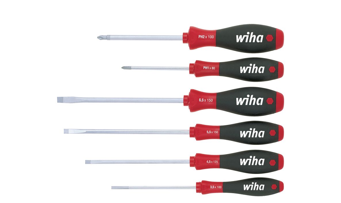 Wiha 07152 302HK6SO Schroevendraaierset SoftFinish Sleuf-Philips 6-delig