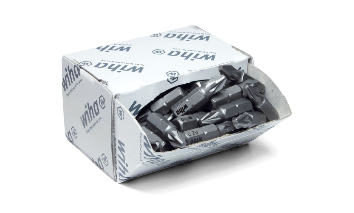 Wiha 08057 Bitset Standard 25 mm Pozidriv (PZ2) 50-delig 1/4" in grootverpakking (08057)