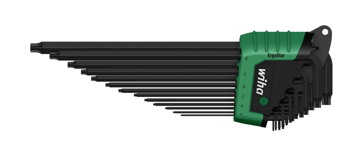 Wiha 36503 Stiftsleutelset in ErgoStar houder TORX® MagicSpring® 13-delig chemisch gezwart (36503)