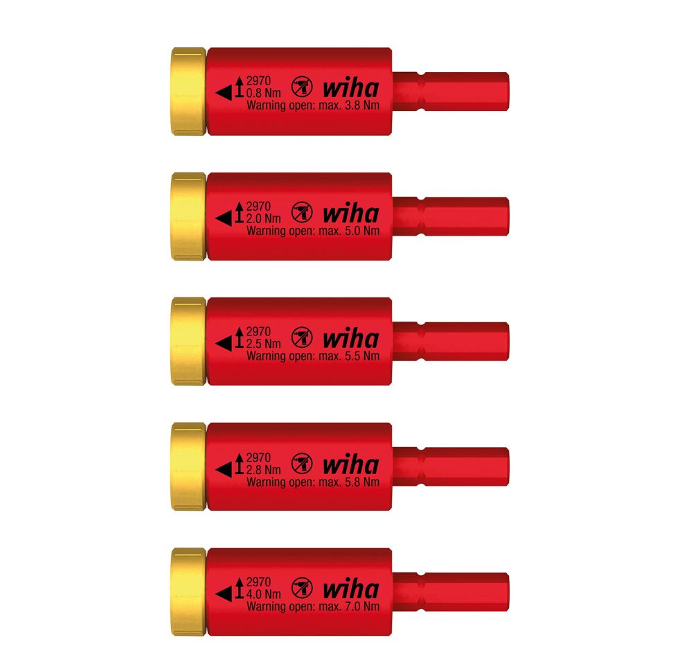 Wiha 41479 Momentset easyTorque adapter electric voor slimBits en slimVario® houder 5-delig in blister -41479