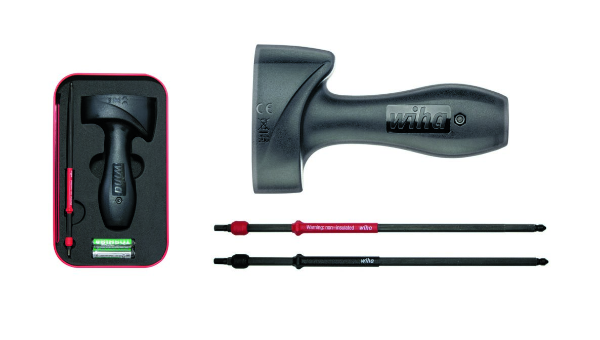 Wiha 42086 Momenttestapparaat Torque QuickCheck met adapterschachten en batterijen in box