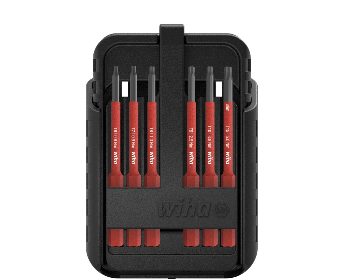 Wiha 43161 Bitset slimBit electric TORX®, TORX PLUS® 15-delig incl. slimBit-boxen en riemhouder