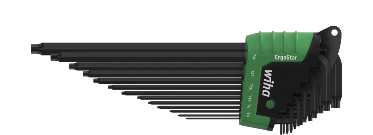 Wiha 43848 Stiftsleutelset in ErgoStar houder TORX® MagicSpring® 14-delig chemisch gezwart in blister