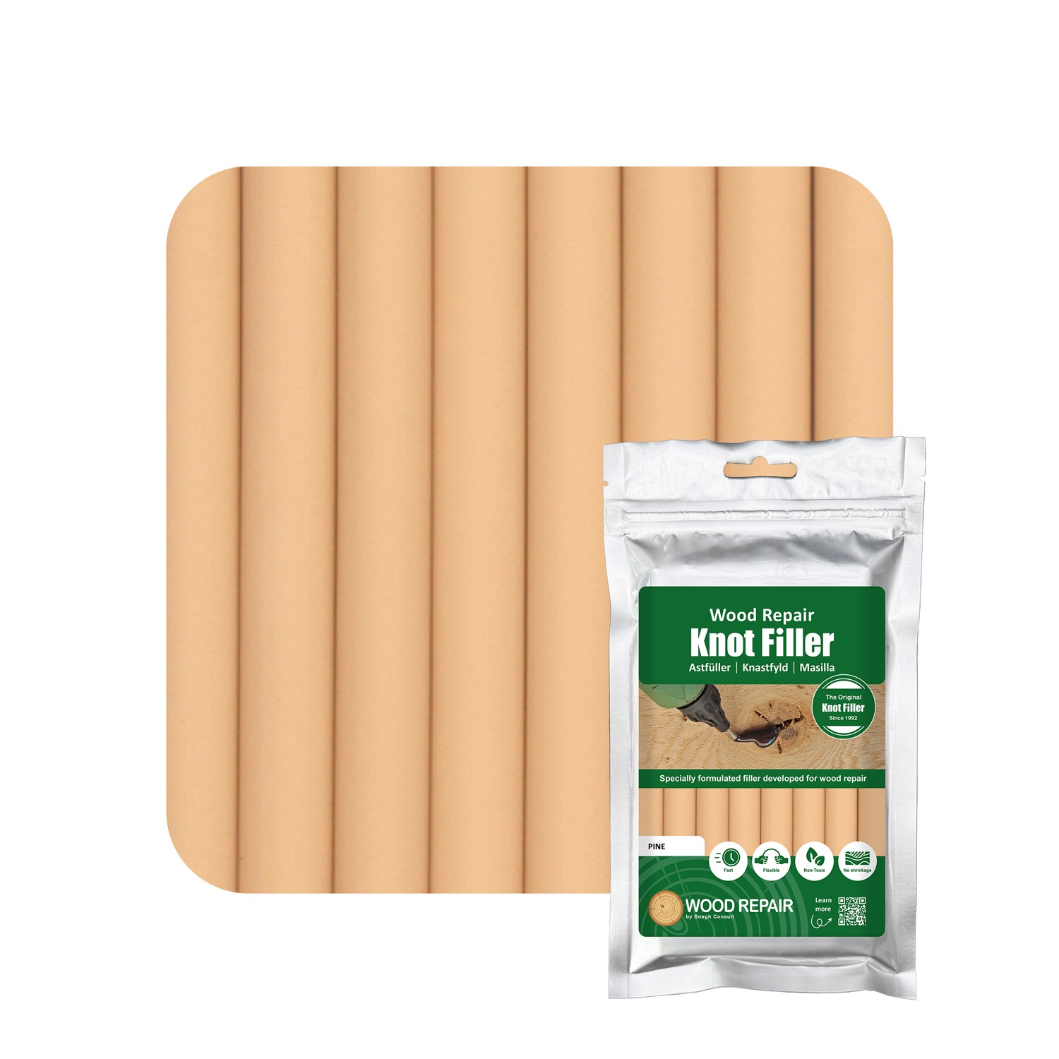 Wood Repair WRE-10105 Knoestvulpatroon 150 mm 8st. Pine