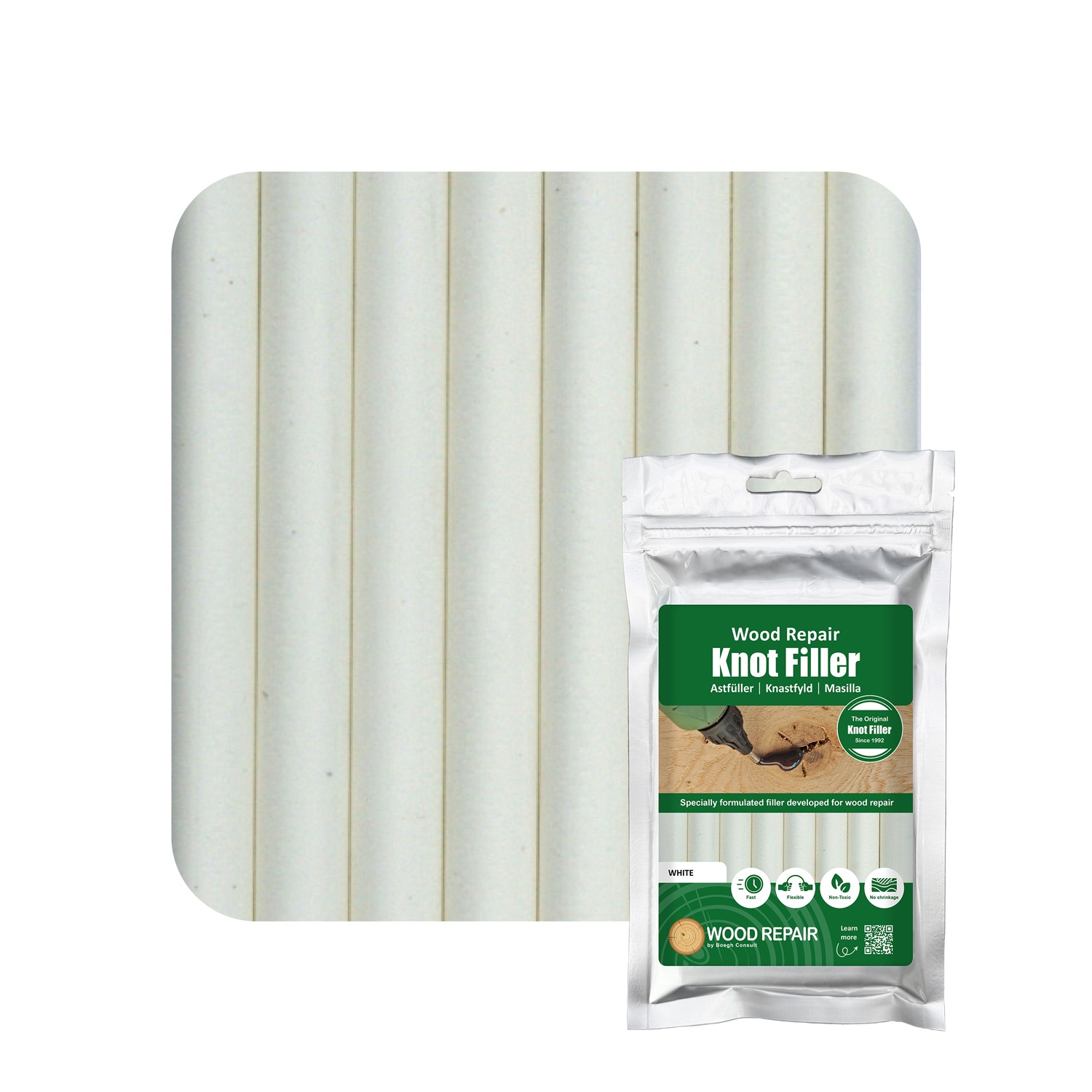 Wood Repair WRE-10108 Knoestvulpatroon 150 mm 8st. White