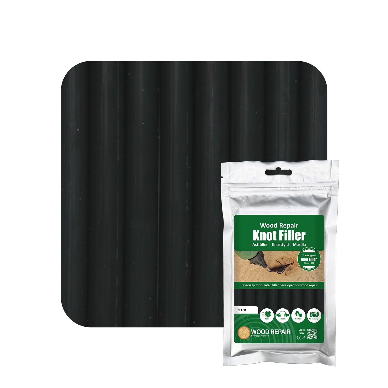 Wood Repair WRE-10113 Knoestvulpatroon 150 mm 8st. Black