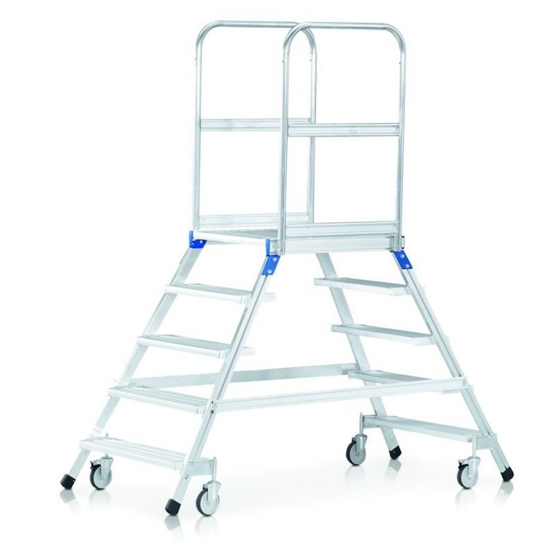 Zarges 41981 Bordestrap, verrijdbaar, tweezijdig oploopbaar 3 treden incl. Platform