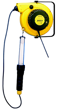 Zeca 800176 5907/328/230V Veerkabelhaspel met looplamp en transformator 15 mtr 230 Volt